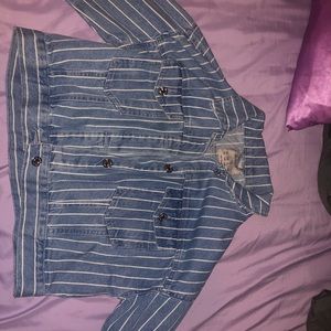 Blue stripes denim jacket